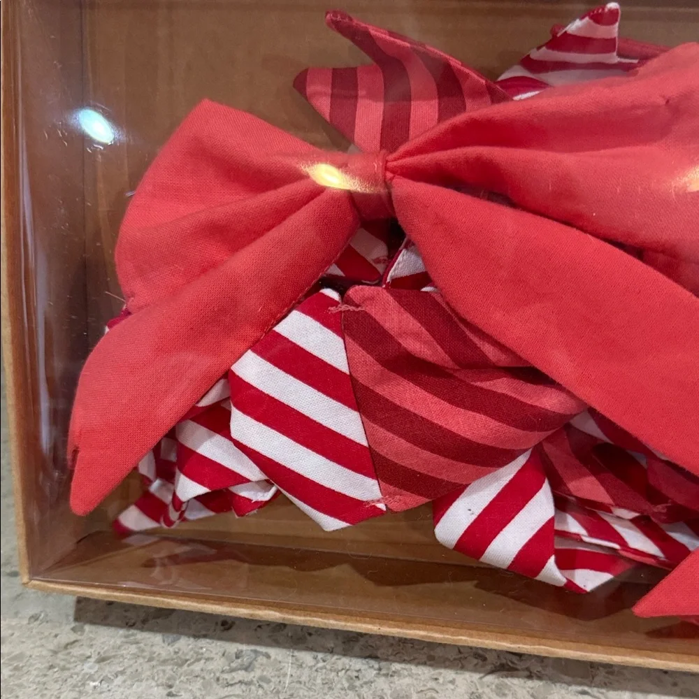 West Elm Red and White Christmas Bow Garland